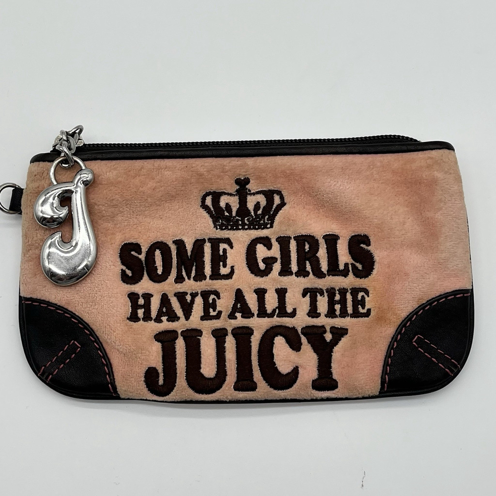Y2K Rare Vintage Juicy Couture Brown Pink SOME GIRLS HAVE ALL THE JUICY Wallet